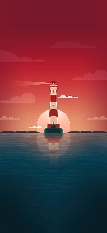 Light tower, sky, horizon HD phone wallpaper
