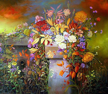 For Rhonda, colorful, bouquet, drain, brick, arrangement, painting, rhonda, flowers, wall, water HD wallpaper