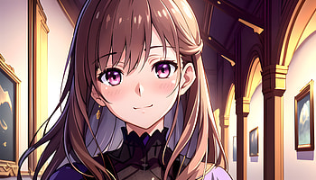 A girl in a museum, AI Art, Anime, girl, anime girl HD wallpaper
