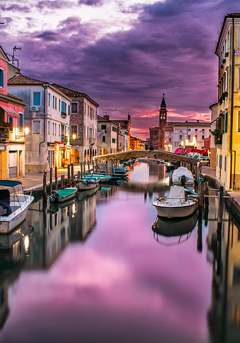 Chioggia, , Venice, Boat, Reflection, Canal, Cities HD phone wallpaper