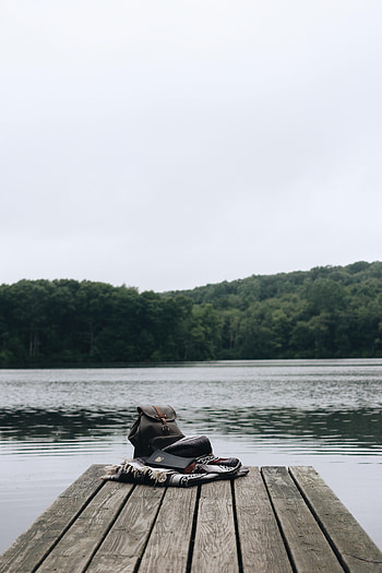 Water, Rivers, Pier, Miscellanea, Miscellaneous, Forest, Book, Backpack, Rucksack HD phone wallpaper