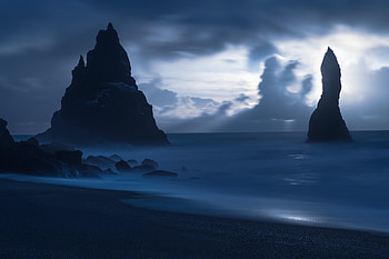 Nature, Night, Rocks, Dark, Coast HD wallpaper