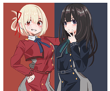 Chisato Nishikigi & Takina Inoue, Takina Inoue, Chisato Nishikigi, Anime, Lycoris Recoil HD wallpaper