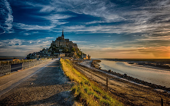 The Dam, Mont Saint Michel HD wallpaper