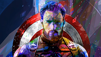 Captain America Abstract Art, captain-america, artwork, digital-art, superheroes, deviantart HD wallpaper