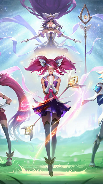 Star Guardian Ezreal Lux Janna, Wild Rift HD phone wallpaper