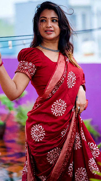 Sharanya thuradi, tamil actress.sare, saree beauty HD phone wallpaper
