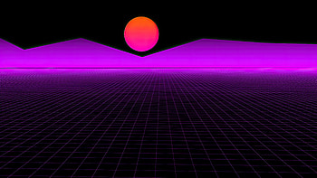 Neon Horizons A Synthwave Sunset In Purple Hues, neon, synthwave, artist, artwork, digital-art, deviantart HD wallpaper