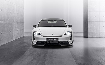 Porsche Taycan Turbo S, Mansory, front view, electric sports car, Taycan tuning, new white Taycan Turbo S, German electric cars, Porsche HD wallpaper