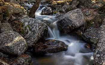 Waterfall, water, stream, time lapse HD wallpaper