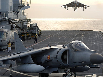 Spanish Air Squadron, spanish, military, air force, aircraft, adriatic, harriers, aircraft carrier HD wallpaper
