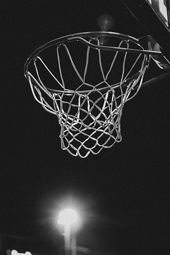 Basketball, Dark, Grid, Bw, Chb, Basketball Ring, Basketball Hoop HD phone wallpaper
