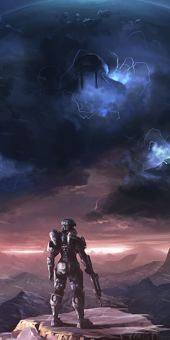 Halo: Spartan Assault, Lightnings suit, Sky artwork, Huawei Mate HD phone wallpaper