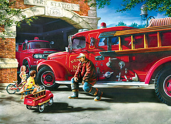 The New Fire Chief...One Day, tender, fire house, fire station, fire engine, toys, engine HD wallpaper