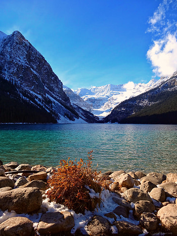 Nature, Stones, Mountains, Vertex, Lake, Tops, Snow Covered, Snowbound HD phone wallpaper