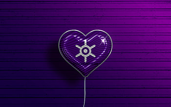 I Love Tokyo, , realistic balloons, violet wooden background, Day of Tokyo, japaenese prefectures, flag of Tokyo, Japan, balloon with flag, Prefectures of Japan, Tokyo flag, Tokyo HD wallpaper