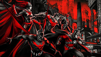 batman beyond batwoman red robin nightwing red hood gotham red dc comics batman beyond betvumen red HD wallpaper