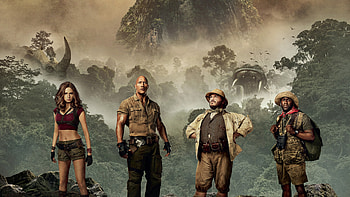 Jack Black, Jumanji: Welcome to the Jungle, Kevin Hart, Dwayne Johnson HD wallpaper