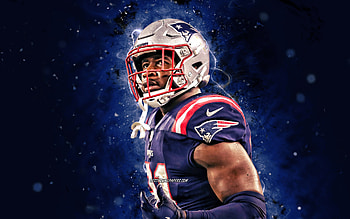 Jonnu Smith, , tight end, New England Patriots, american football, NFL, blue neon lights, Jonnu Smith New England Patriots, Jonnu Smith HD wallpaper