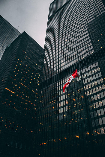 Architecture, Building, Canada, Miscellanea, Miscellaneous, Facade, Flag HD phone wallpaper