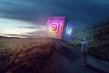 social media, cloud, sky, 3d, Magic, design, facebook, instegram, Nice, Box, Man HD wallpaper