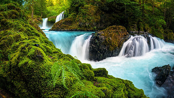Columbia River Gorge Waterfalls, Washington, landscape, rocks, water, usa, trees HD wallpaper