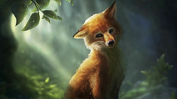 Artwork, Foxes HD wallpaper