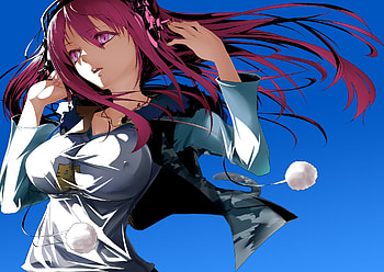 Sonico, initial f, super sonico, heads, necklace, pink hair, long hair, jewelry, anime, nail polish, pixiv id 644701, pink eyes HD wallpaper