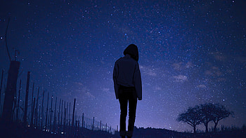 Starry Nights, anime-girl, anime, artist, artwork, digital-art, artstation HD wallpaper
