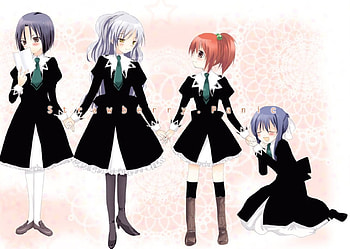 Strawberry Panic, nagisa, aoi, cute, long hair, dress, nice, team, group, short hair, shizuma, female, sweet, read, reading, girl, kawaii, anime girl, book, anime, pretty, gown, lovely HD wallpaper