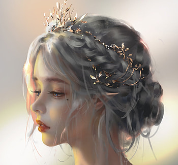 Princess, frumusete, art, girl, elf, fantasy, wlop, face, luminos HD wallpaper
