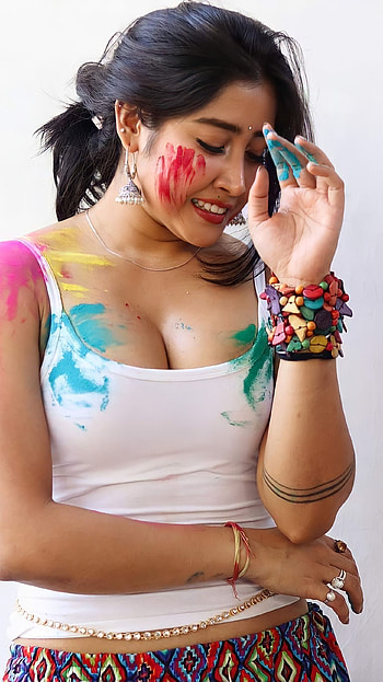 Sofia Ansari, happy holi HD phone wallpaper
