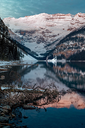Nature, Mountains, Snow, Vertex, Top, Lake, Canada, Lake Louise HD phone wallpaper