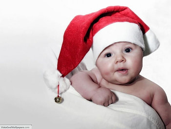 little Santa, christmas, red, baby, cap, santa HD wallpaper