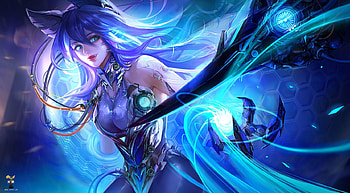 Fantasy girl, blue, fantasy, gjschoolart, luminos, girl, lightwing academy HD wallpaper