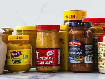 Modern pantry guide, Mustards HD wallpaper