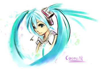 Hatsune Miku, glow, awesome, uniform, artistic, nice, hatsune, aqua eyes, white, art, twintail, girl, headset, singer, aqua, anime girl, anime, pretty, drawing, light, virtual, black, song, heads, cute, vocaloid, beauty, miku, music, painting, vocaloids, program, beautiful, diva, pink, aqua hair, cool, idol, micro HD wallpaper