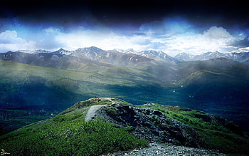 Hillslide Nature, nature, mountains, sky HD wallpaper