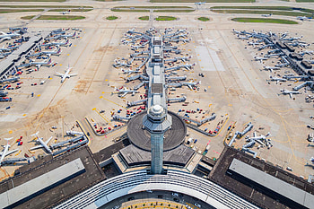 Chicago O'Hare Airport, Aerial graphy, Planet Unicorn HD wallpaper