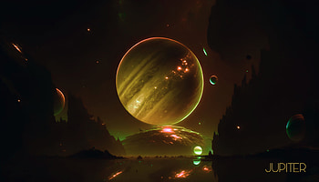 Neon: Jupiter, planet, Sci Fi, Jupiter HD wallpaper