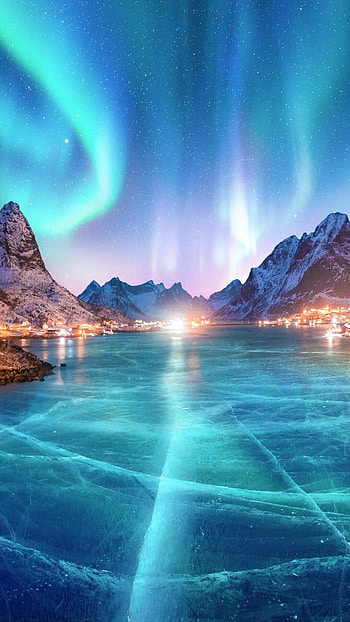 Aurora Borealis, Space phenomenon, Nature's beauty, Stunning landscapes HD phone wallpaper