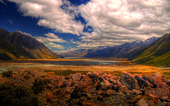 ROCKY VALLEY, new zealand, rocks, valley, mountain HD wallpaper