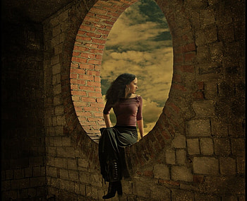 a break, girl, rest, window HD wallpaper