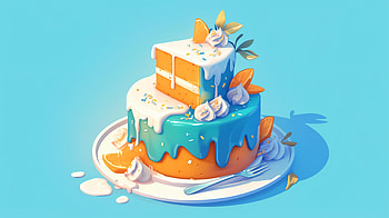 Delectable Layered Cake, cake, dessert, frosting, orange (Color), sweets HD wallpaper