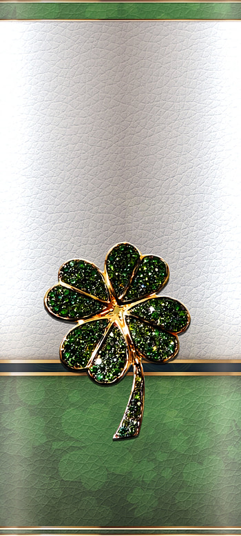 Clover Leather, art, green, petal, premium, luxury HD phone wallpaper