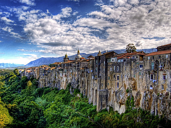Landscape, Houses, Sky, Art, Architecture HD wallpaper