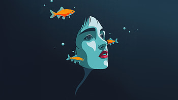 Aqua Dreams Girl Minimal , artist, artwork, digital-art HD wallpaper