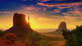 Arizona Sunset, landscape, clouds, colors, sky, canyons HD wallpaper