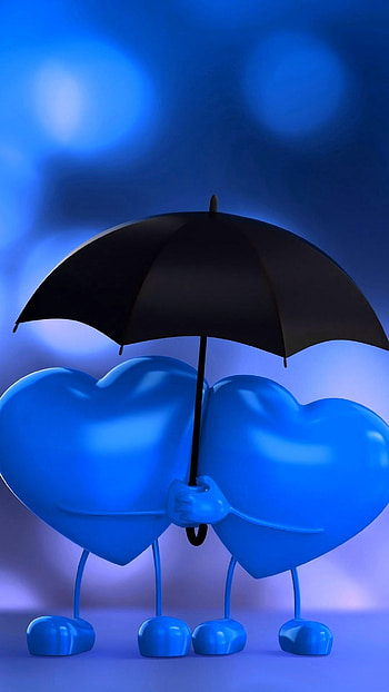 Blue Heart, Couple Heart HD phone wallpaper