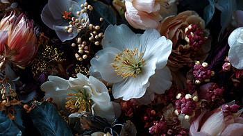 Frosted Petals — Winter Floral, Flower, Bouquet HD wallpaper